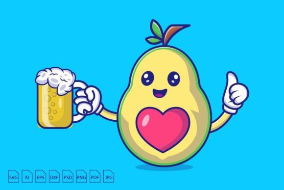 Download Avocado Holding Coffee Cup - Avocado Collection