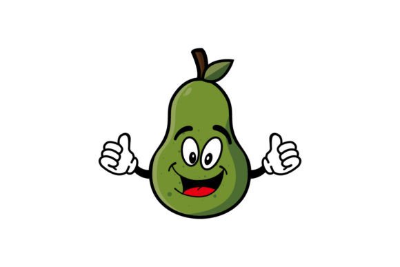 Download Cute Smiling Avocado Cartoon Character - Avocado Collection