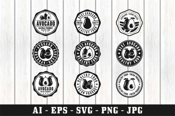 Download Badge Stamp Avocado Vector Design - Avocado Collection