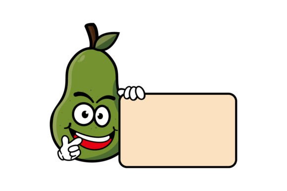 Download Cute Smiling Avocado Cartoon Character - Avocado Collection