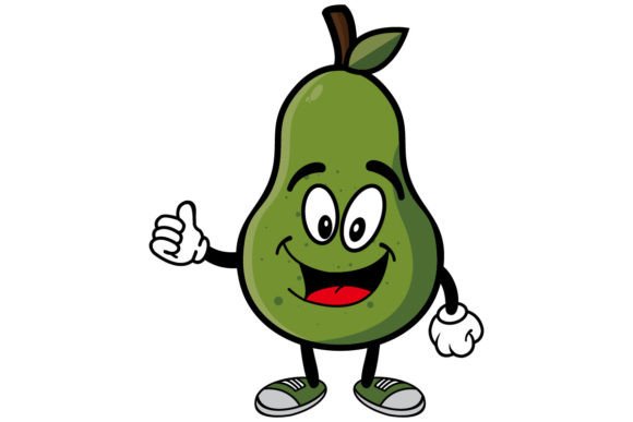 Download Smiling Avocado Cartoon Mascot Character - Avocado Collection