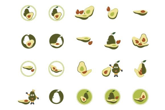 Download Avocado Vector Icon Template Background - Avocado Collection