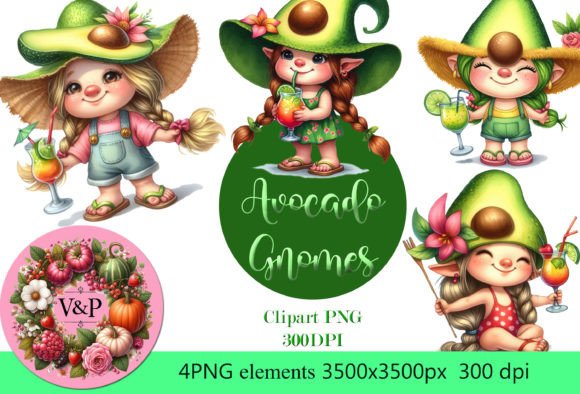 Download Avocado Gnomes Girl Clipart - Avocado Collection