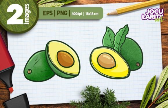 Download Funny Yummy Avocado Vector Illustration - Avocado Collection
