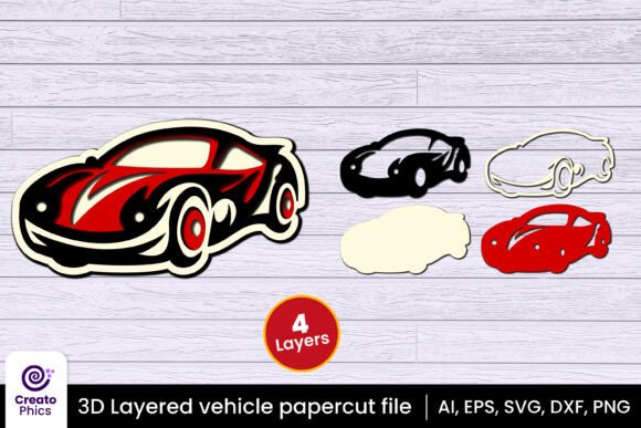 Download 3D Layered Car Paper Laser Cut SVG - Svg Collection