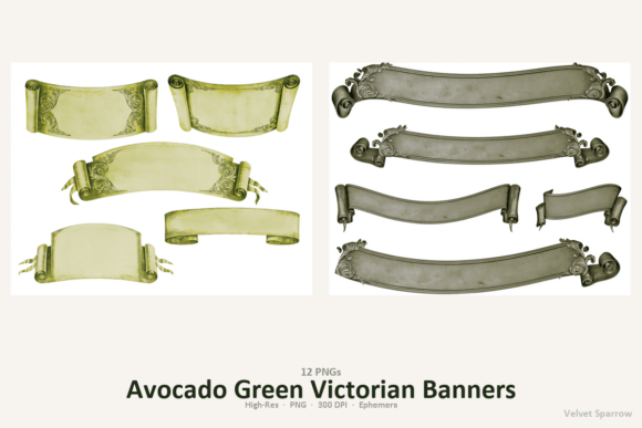 Download Avocado Green Victorian Banners - Avocado Collection