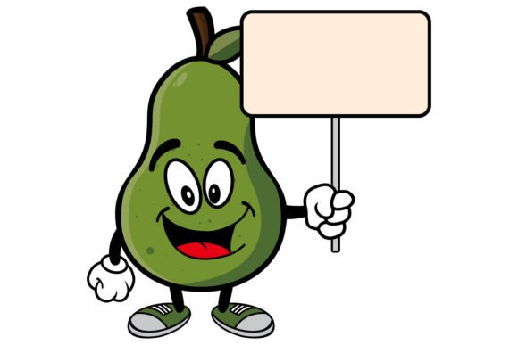 Download Smiling Avocado Cartoon Mascot Character - Avocado Collection