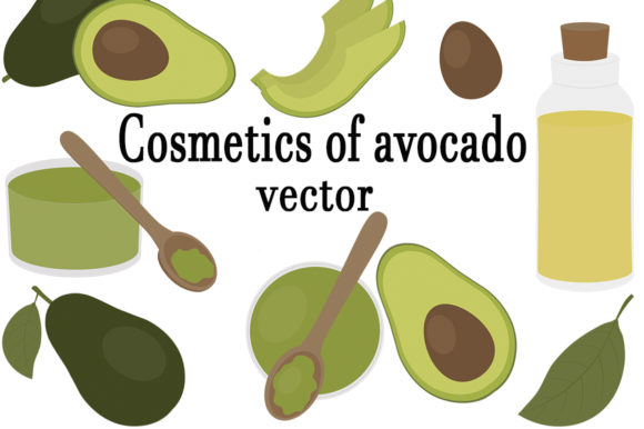 Download Set of Cosmetics from Avocado Vector - Avocado Collection
