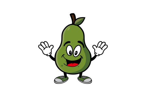 Download Cute Smiling Avocado Cartoon Character - Avocado Collection