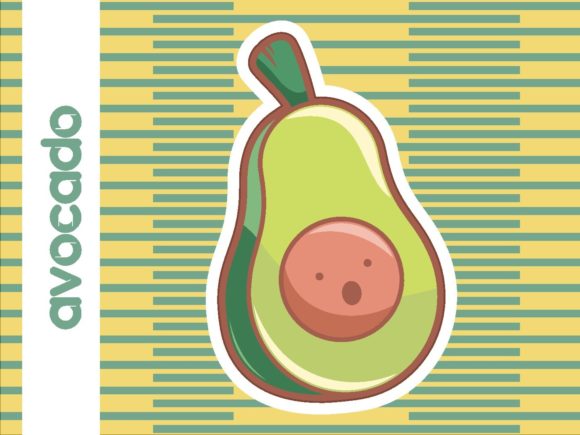 Download Cute Avocado Vector Illustration - Avocado Collection